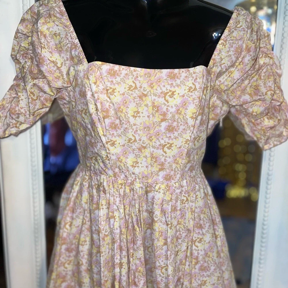 Free People She’s a dream Pink Floral Midi Dress - Picture 4 of 5